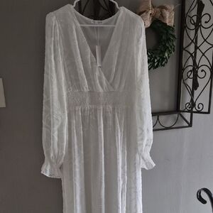 Baltic Born Elegant White Long Sleeve Dress